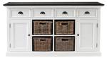 Sideboard Halifax 6 Schwarz - Holz teilmassiv - 160 x 85 x 50 cm