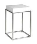 Eckiger weißer Tisch Weiß - Holzwerkstoff - Metall - 41 x 61 x 41 cm