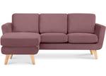 TAGIO Ecksofa links mit Ottomane Pink