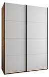 Armoire Lux 1 Noir - Imitation chêne - Blanc - Largeur : 180 cm