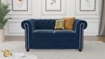 Sofa Karl, 2 sitzer, Chesterfield Marineblau