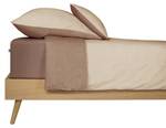 Wende-Bettwäscheset Feinbiber Doubleface Beige - 155 x 220 cm