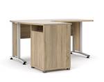 Bureau Prisme Marron - En partie en bois massif - 159 x 74 x 150 cm