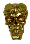 Sch盲del Gold Totenkopf Skulptur