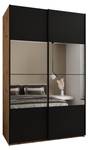 Armoire Lux 4 Noir - Imitation chêne - Largeur : 150 cm