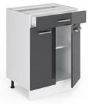 Meuble cuisine R-Line 29242 Anthracite brillant - Blanc