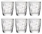 Wasserglas Diamond 6er Set Glas - 2 x 9 x 9 cm