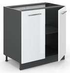 Meuble bas sous-évier Fame-Line 35534 Anthracite - Blanc brillant