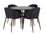 Essgruppe Plaza 37 (5-teilig) Schwarz - Massivholz - 100 x 75 x 100 cm