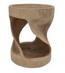 Tabouret Lawas Beige - Bois massif - 30 x 42 x 30 cm