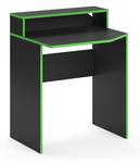 Bureau ordinateur Kron 70cm noir/vert 70 x 60 cm