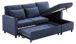 Ecksofa Mercury Ⅷ Blau - Holzwerkstoff - Metall - Textil - Holzart/Dekor - Holz teilmassiv - 141 x 87 x 212 cm