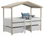 Lit cabane + tiroirs Wilo En partie en bois massif - 214 x 165 x 120 cm