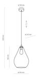 Lampe à suspension GAWA Noir - Gris - Verre - Métal - 24 x 130 x 24 cm