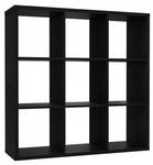 Etagère cube 9 casiers noir mat CLASSICO Noir - Bois manufacturé - 107 x 107 x 33 cm