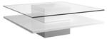 Table basse ISANIA Blanc - Verre - 100 x 38 x 100 cm