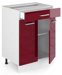 Meuble cuisine R-Line 30475 Bordeaux brillant - Blanc