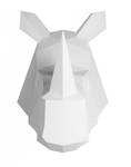 Trophée décoratif Rhinocéros Blanc - Céramique - Matière plastique - 28 x 30 x 21 cm