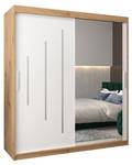 Armoire à portes coulissantes york 2 Imitation chêne - Blanc - Largeur : 180 cm - 2 porte