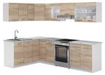 Cuisine en angle Rick 26330 Marron - Blanc - Bois manufacturé - 167 x 82 x 60 cm