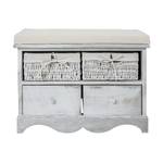 Banc Acero Blanc - Bois massif - 33 x 46 x 60 cm