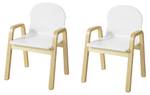 Kinderstühle KMB24-Wx2 Weiß - Holz teilmassiv - 40 x 53 x 32 cm