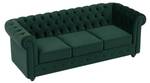 Couchgarnitur CHESTERFIELD 2er-Set Grün - Textil - 88 x 72 x 205 cm