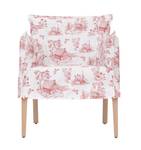 Sessel mit Chinoiserie-Muster Rot - Massivholz - 60 x 77 x 60 cm