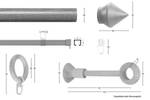 Gardinenstange Palmo 2 lfg. Rotbraun - Breite: 230 cm