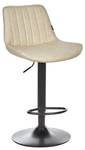 Tabouret rotatif DUBROVNIK Beige - Noir - Crème - Cuir synthétique