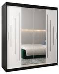 Armoire à portes coulissantes york 1 Noir - Blanc - Largeur : 180 cm - 2 porte