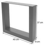 Tischbein H33 (2er-Set) Grau - Metall - 40 x 37 x 8 cm