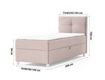 Einzelbett Boxspringbett Anter Mini Pink - Breite: 70 cm - Bettkasten rechts