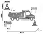 Wandregal LKW Kipper Gelb - Holzwerkstoff - 47 x 43 x 19 cm