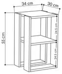 Nachttisch Imai Weiß - Holzwerkstoff - 30 x 55 x 30 cm