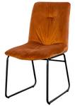 Chaise de salle à manger ZITA Velvet Orange - Textile - 47 x 91 x 65 cm