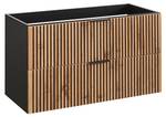 Schrank unter waschbecken XILO CUW100 2D Grau - Holzwerkstoff - Kunststoff - 100 x 57 x 46 cm