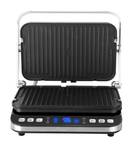 2-in-1 Kontaktgrill / Tischgrill Schwarz - Silber - Metall - 34 x 17 x 36 cm