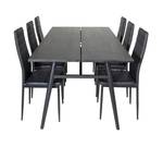 Essgruppe Sleek (7-teilig) Schwarz - Massivholz - 95 x 75 x 195 cm