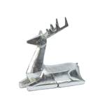 Statue Sitzender Hirsch Silber - Metall - 9 x 21 x 21 cm