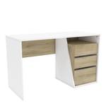 Bureau 3 Tiroirs Django Blanc - Bois manufacturé - 127 x 77 x 55 cm