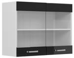 hängende Geschirrschrank R-Line 41044 Hochglanz Schwarz - Weiß - 80 x 60 x 31 cm