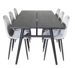 Essgruppe Sleek (7-teilig) Schwarz - Massivholz - 95 x 75 x 195 cm