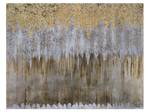 Acrylbild handgemalt Oro y Plata Gold - Massivholz - Textil - 100 x 75 x 4 cm