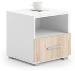 Table de chevet EMI NS37 1D Beige - Blanc