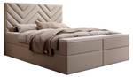 Boxspringbett CHEVRON mit Bettkasten Ecru - Breite: 200 cm - H4