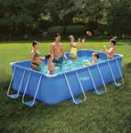 Blauer Swimmingpool mit Metallrahmen - L Blau - Kunststoff - 200 x 100 x 400 cm