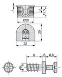 Haken und Bolzen für Regale 20er-Set Höhe: 2 cm