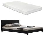 Lit Albacete capitonné avec matelas Noir - Profondeur : 160 cm