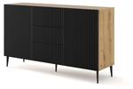 Sideboard RAVENNA B SB150 2D3D Beige - Schwarz